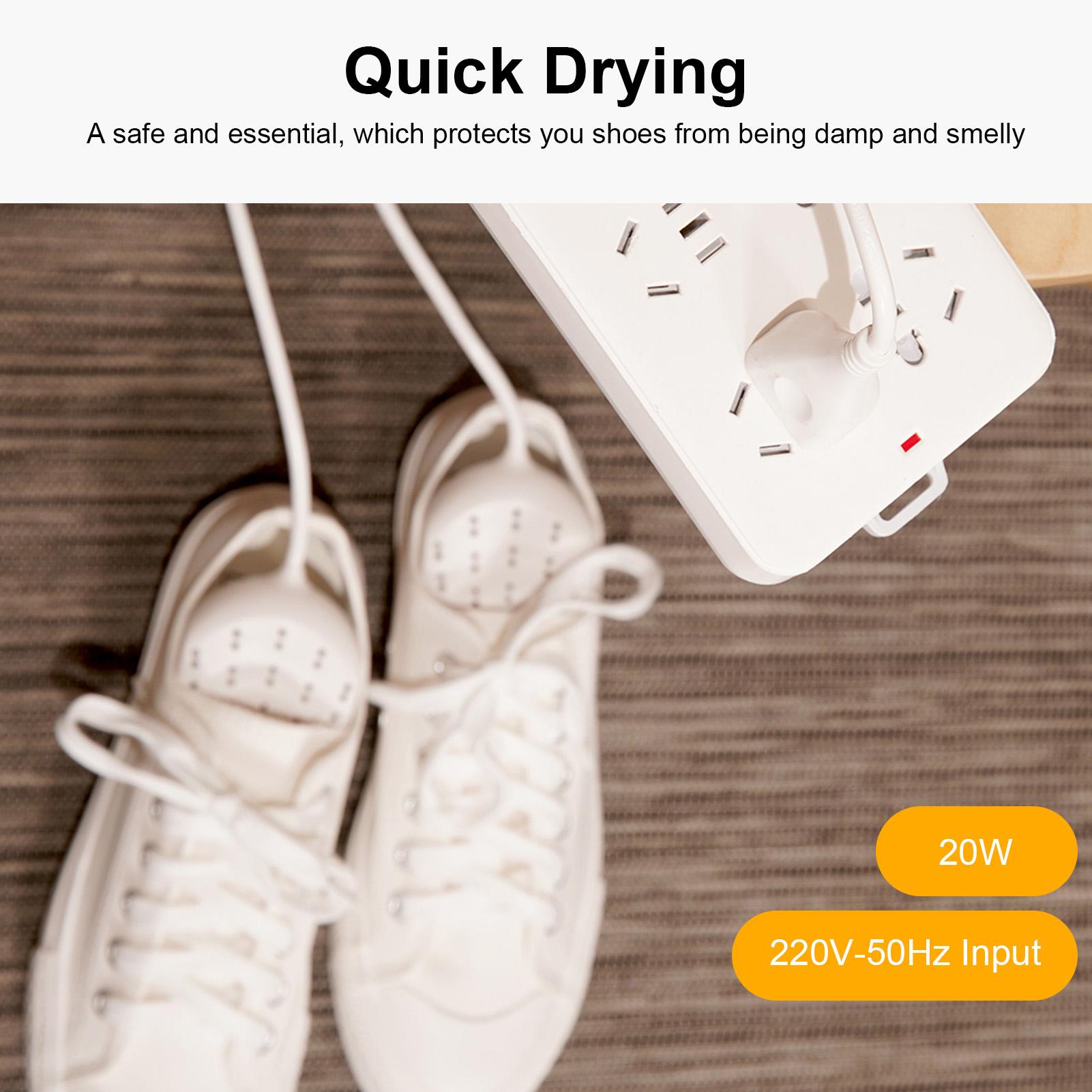 Máy sấy giày di động 3/6/9h chức năng Hẹn giờ nhanh chóng loại bỏ mùi hôi cho du lịch, dùng tại gia 20W 220V/50Hz