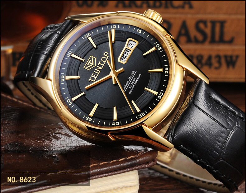 Đồng hồ nam chính hãng Teintop T8623-2 Fullbox, Kính sapphire ,chống xước,chống nước,dây da xịn ,thép không gỉ 316L, máy cơ , Mới 100%,Bảo hành 12 tháng,thiết kế đơn giản,sang trọng và lịch lãm