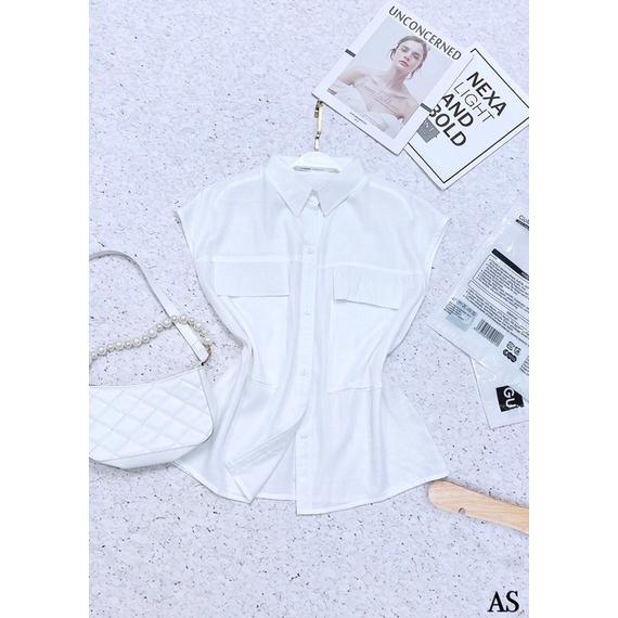 Áo sơ mi Gu tay hến túi ngực chất đũi tằm cực đẹp SM115