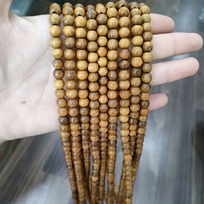 Vòng tay/Chuỗi tràng 108 hạt gỗ Bách Xanh - Tài Lộc- Bình An