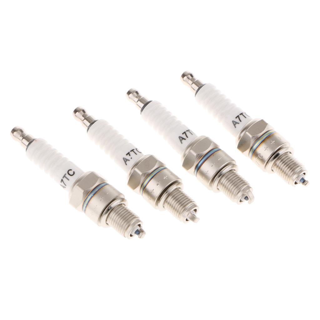 4 Miếng Bugi A7TC A7TJC 3 Điện Cực GY6 50-125cc Moped Xe Tay Ga ATV Quad
