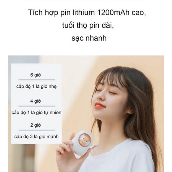 Quạt mini du hành gia hình thú cưng White Summer