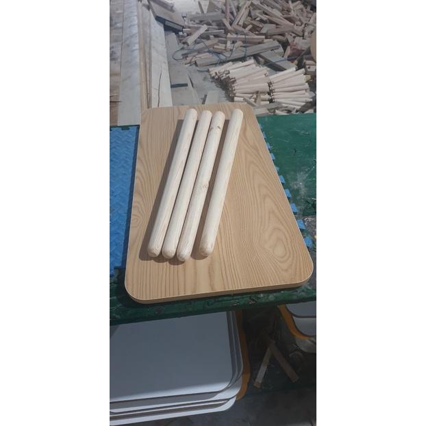Bàn hình chữ nhật chân cao 60cm, chân gỗ tự nhiên
