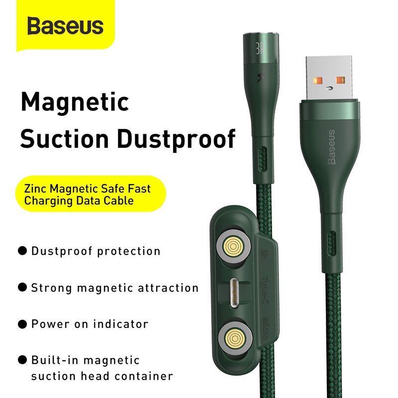 Cáp từ nam châm hỗ trợ sạc nhanh Baseus Zinc Magnetic Gen5 Safe Fast Charging Cable LV872- Hàng chính hãng.