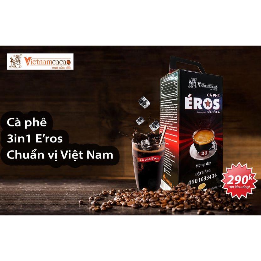Cà phê 3in1 Éros - Hộp 100 gói - Vinacacao