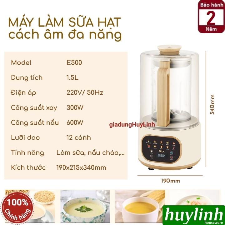 Máy làm sữa hạt Seka E500 - Có chống ồn - 1.5 lít - 9 Chức năng tiếng Việt - Hàng chính hãng