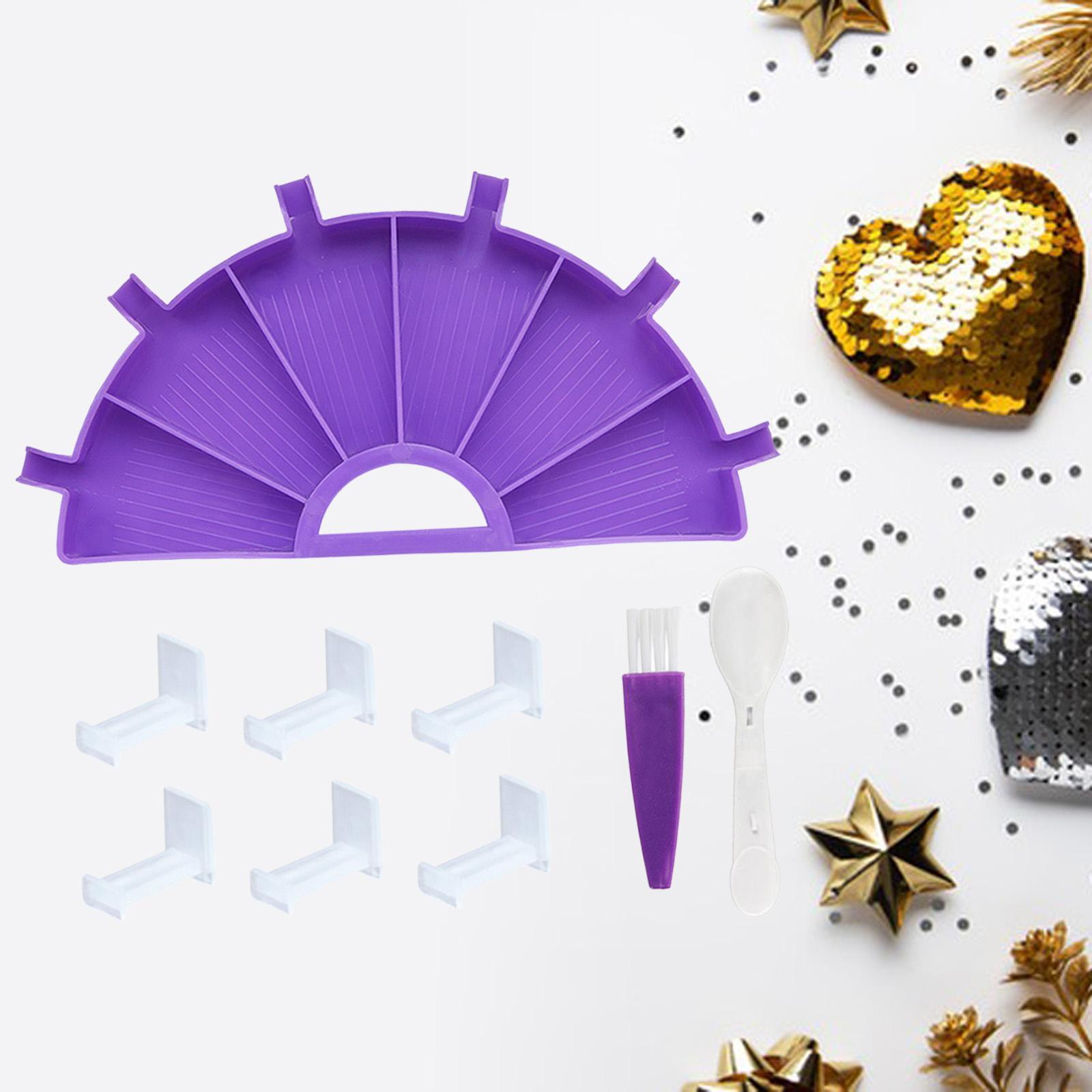 5D Diamond Paintings Accessories, Container Organizer Rhinestone Plate Tray Diamond Cleaning Brush Diamond Paint Tray Holder, DIY Craft