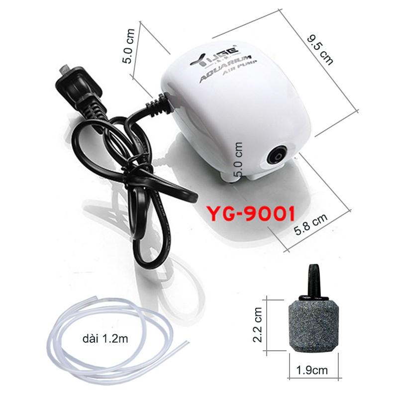 Máy bơm sủi khí oxy kèm đầu sủi bọt cho bể cá cảnh YG-9001