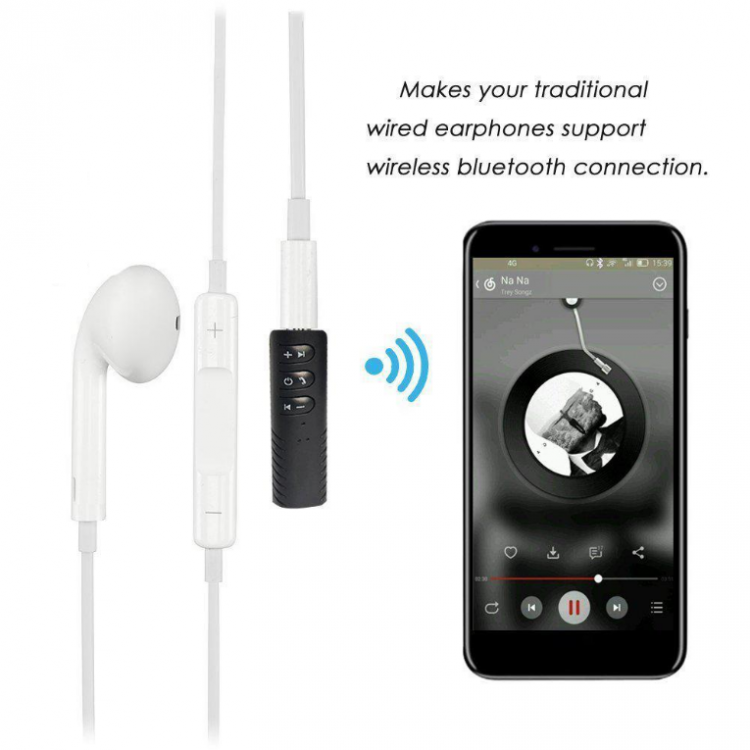Thiết bị chuyển đổi tai nghe thường thành tai nghe Bluetooth V4.1 tặng kèm Jack 3.5 PF91 11