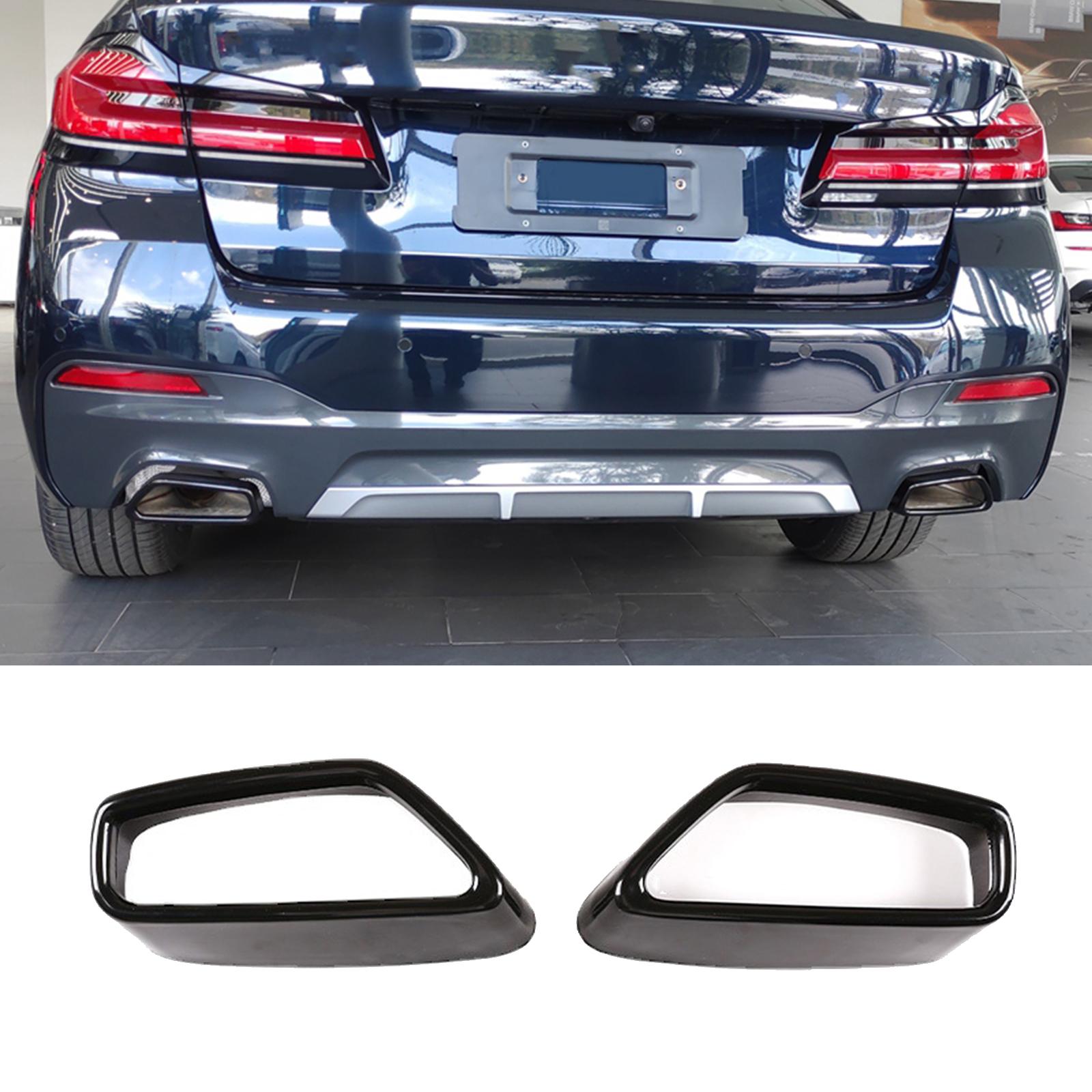 2Pcs Rear Exhaust Pipe Cover Trim for 5 G30 G38 Decoration Black