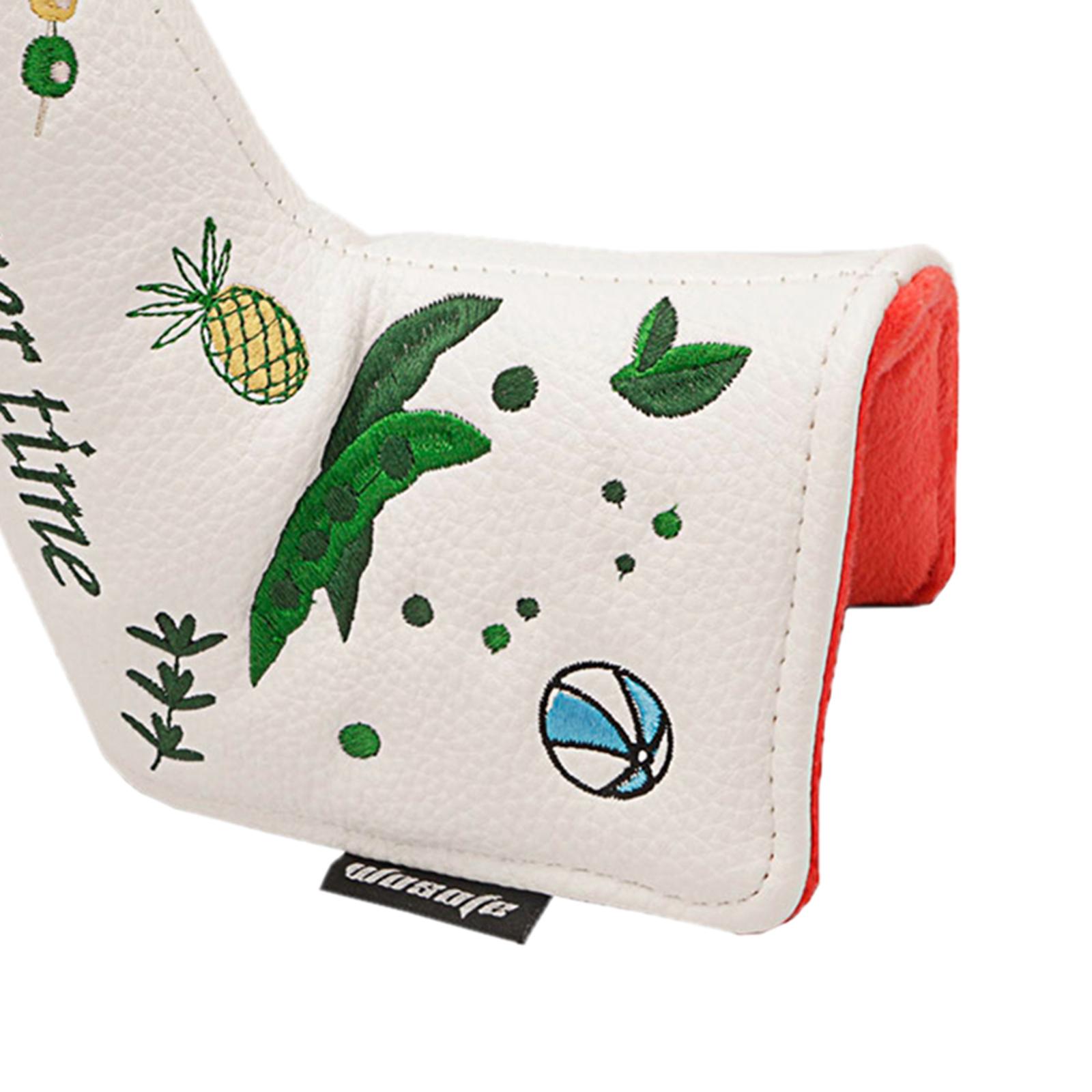 Sport Golf Putter Headcovers Magnetic Closure Embroidery Summer Elements Pattern Golf Club Head Cover Protection Waterproof Fits All Brands Men Women