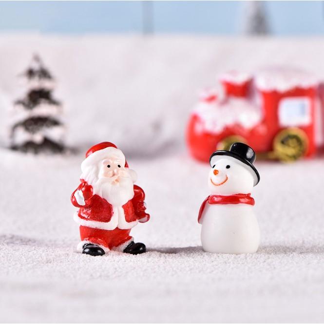 KHO-HN * Mô hình ông già Noel, người tuyết, gói quà Giáng sinh cho các bạn trang trí tiểu cảnh, móc chìa khóa, DIY