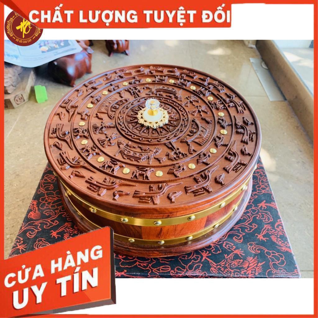 Hộp đựng bánh kẹo Khay Đựng Bánh Kẹo Mứt Tết Bằng Gỗ Trống Đồng Đông Sơn Gỗ Hương