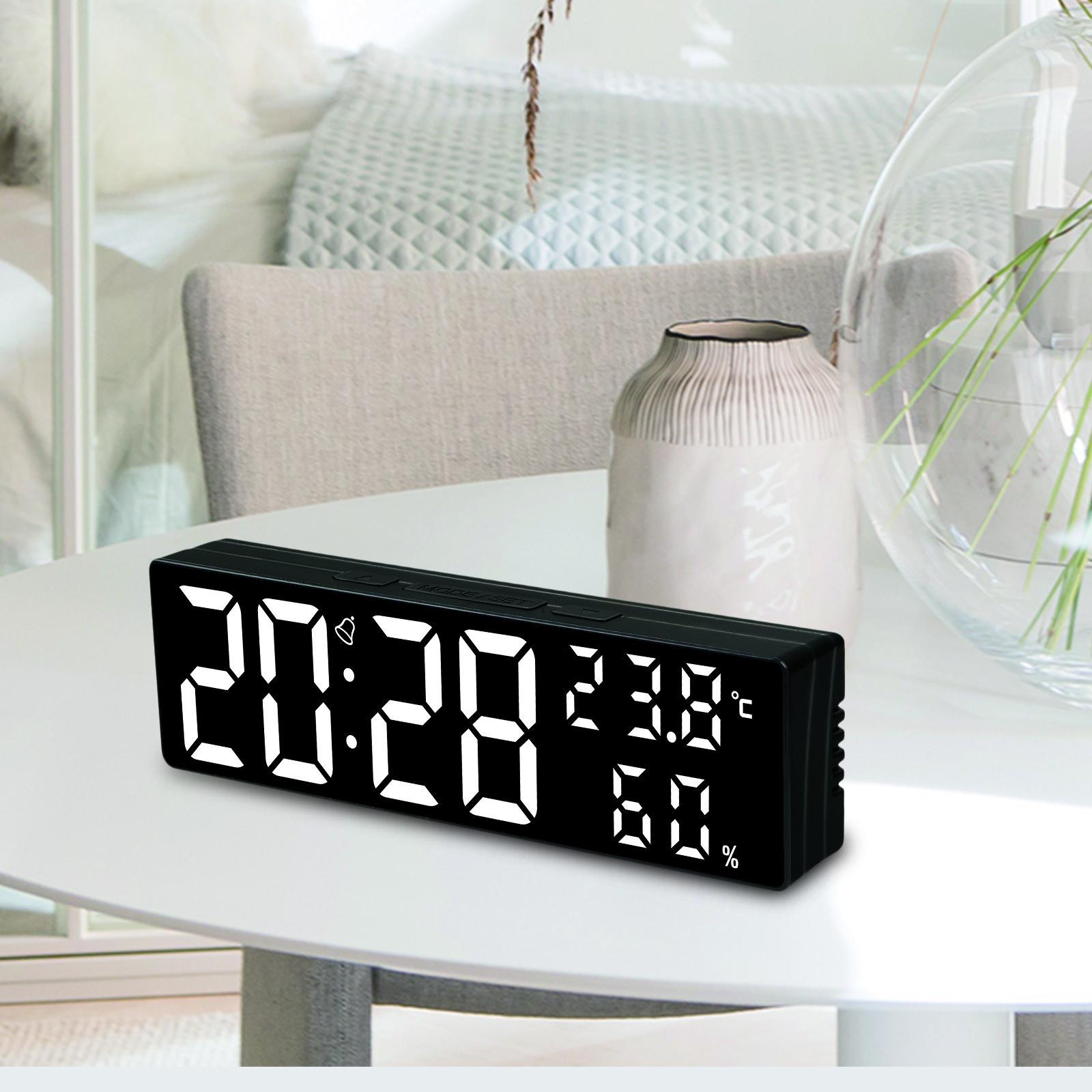 Large Number Digital Clock LED Display Snooze Function for Living Room