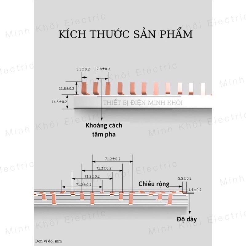 Thanh Lược Cài Át, Aptomat, Tủ Công Nghiệp, thanh lược đồng, cài răng nối át