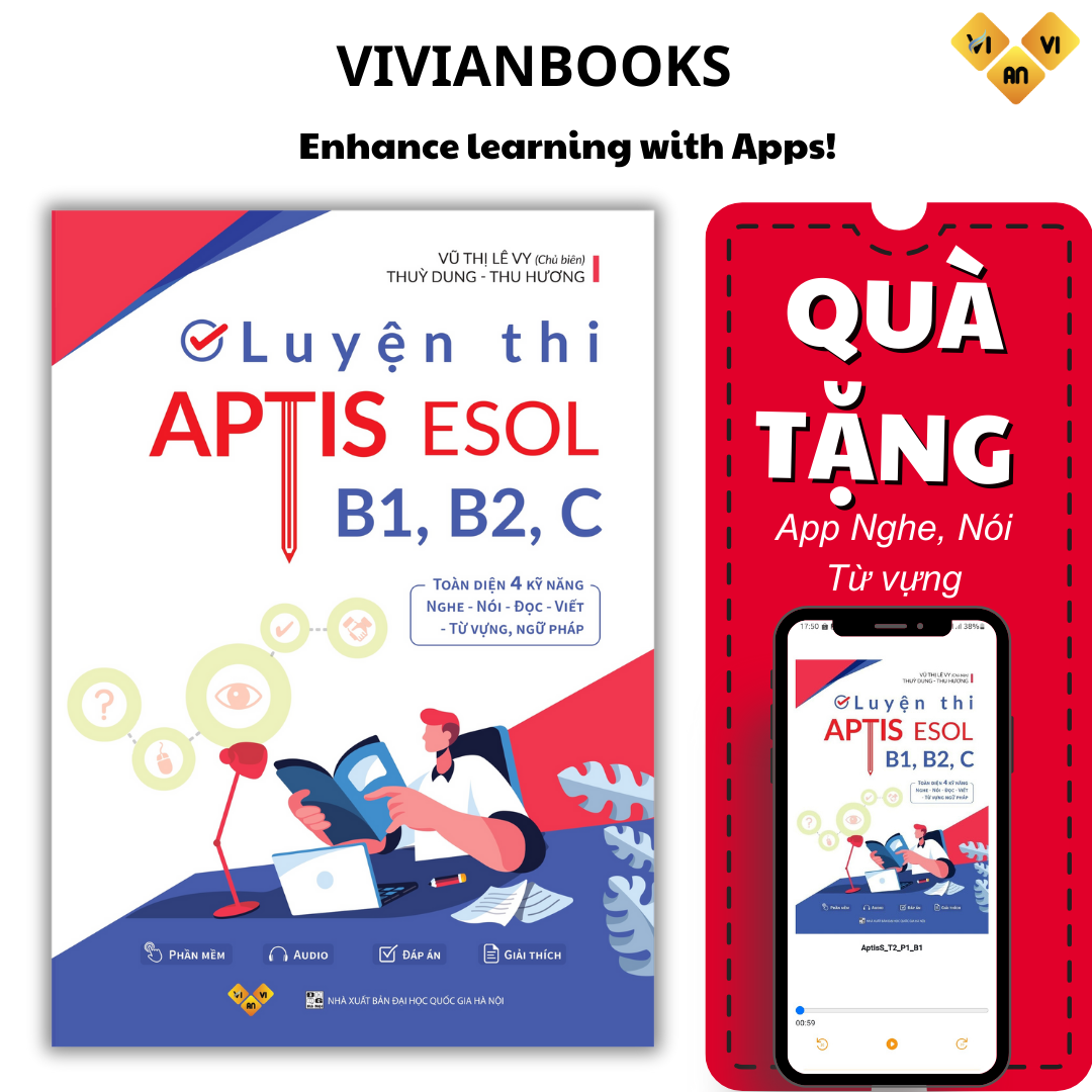 Luyện thi APTIS ESOL B1, B2, C 4 kỹ năng - Chứng chỉ APTIS hay bằng APTIS - ThS. Lê Vy - Vivian