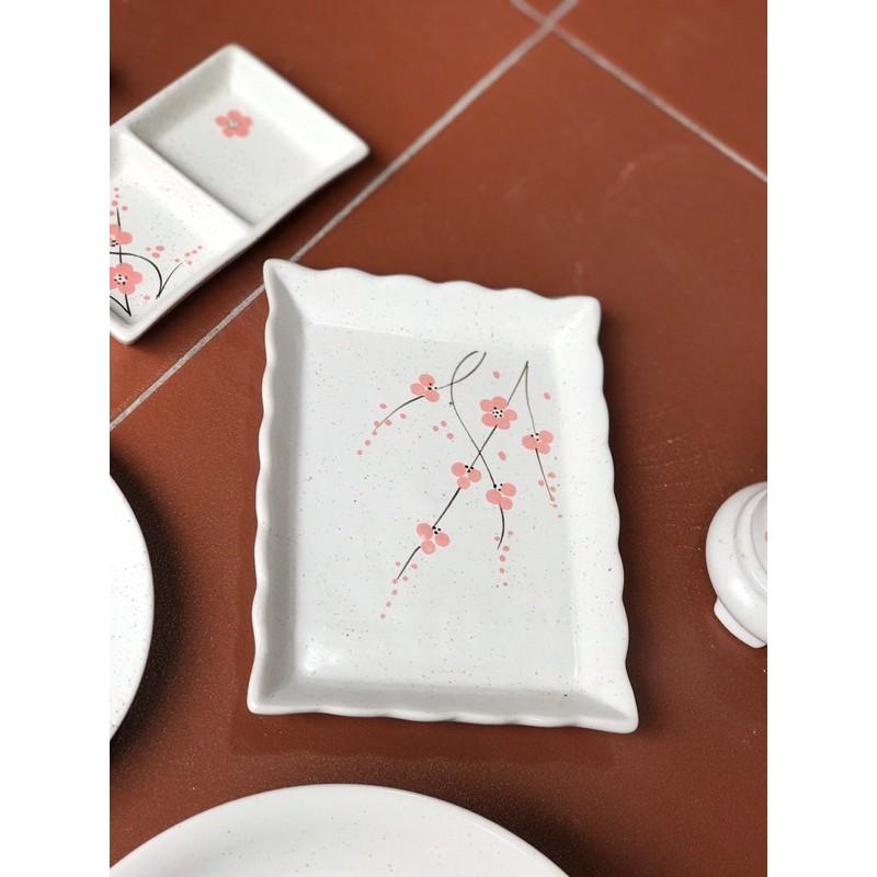 Đĩa chữ nhật miệng lượn