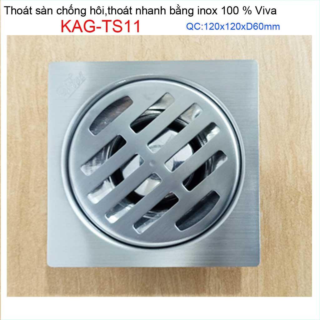 Hố ga thoát sàn Viva ống 6cm-9cm Inox mờ, phễu thoát nước chống hôi D60-90 vuông 10x10cm-12x12cm-15x15cm