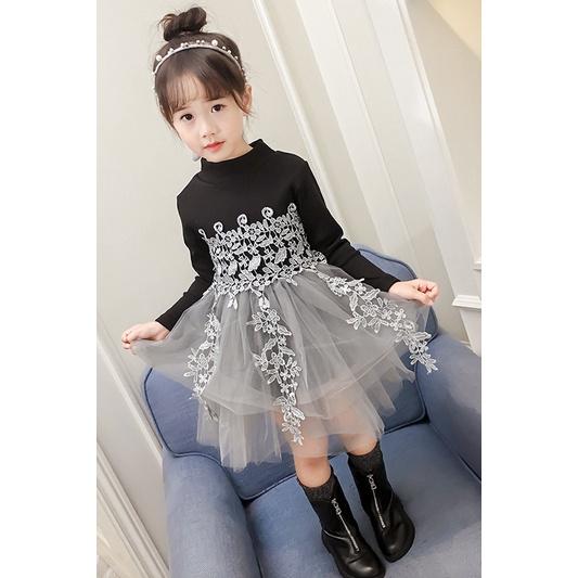 Váy Xuân Thu Cho Bé Gái Váy Phong Cách Phương Tây 2023-Phong Cách Hàn Quốc Mới Váy Công Chúa Thời Trang Váy Lưới Cho Bé