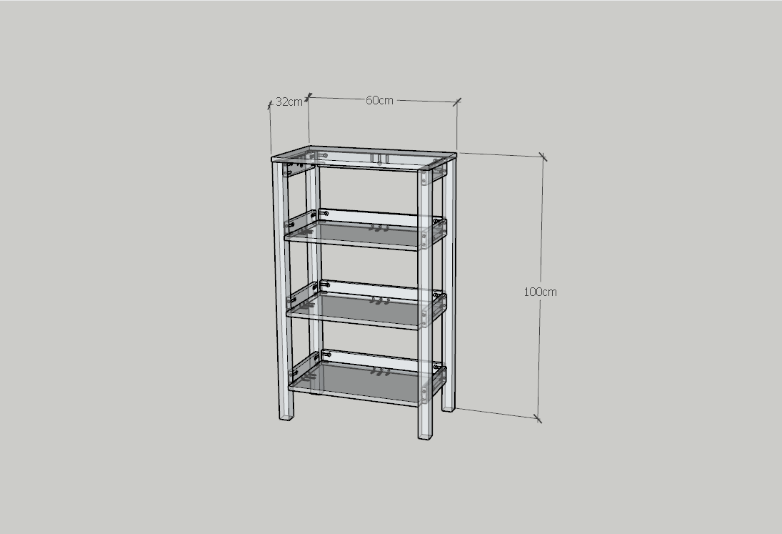 HAPPY FURNITURE , Kệ lưu trữ 3 tầng - MOKA, TLT_044 , 60cm x 32cm x 100cm DxRxC