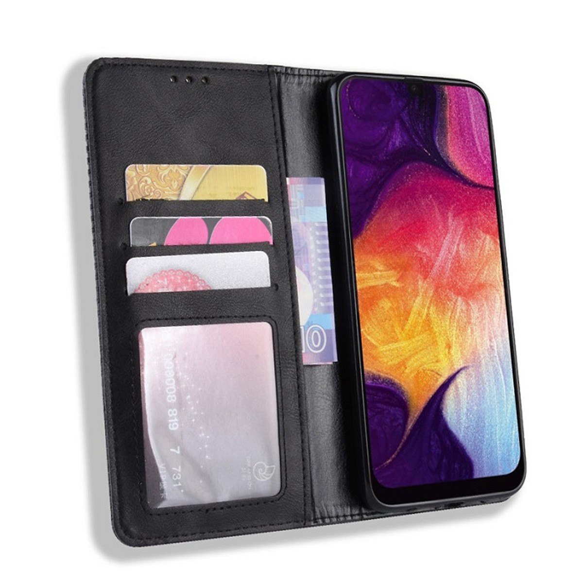 Bao da dạng ví Cao cấp dành cho Samsung Galaxy A30s Luxury Leather