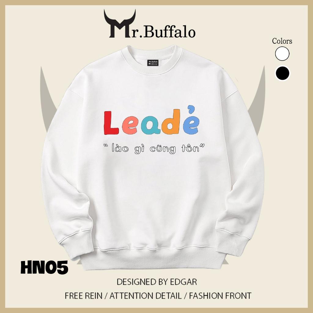 Áo sweater thu đông form rộng in hình hài hước "Đi làm thật tuyệt vọng" Mr.buffalo - [HN04] Áo Trắng