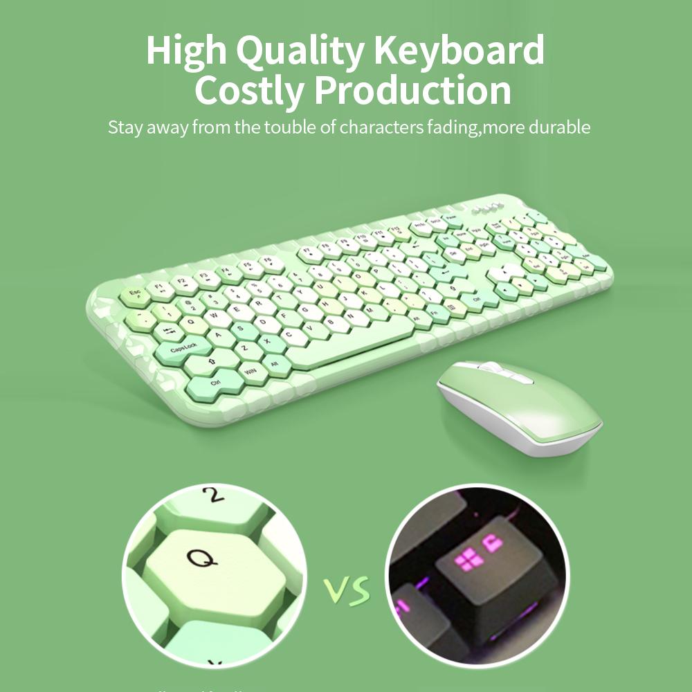 Combo chuột và bàn phím Mofii honey plus Không dây 2.4G Hỗn hợp Màu