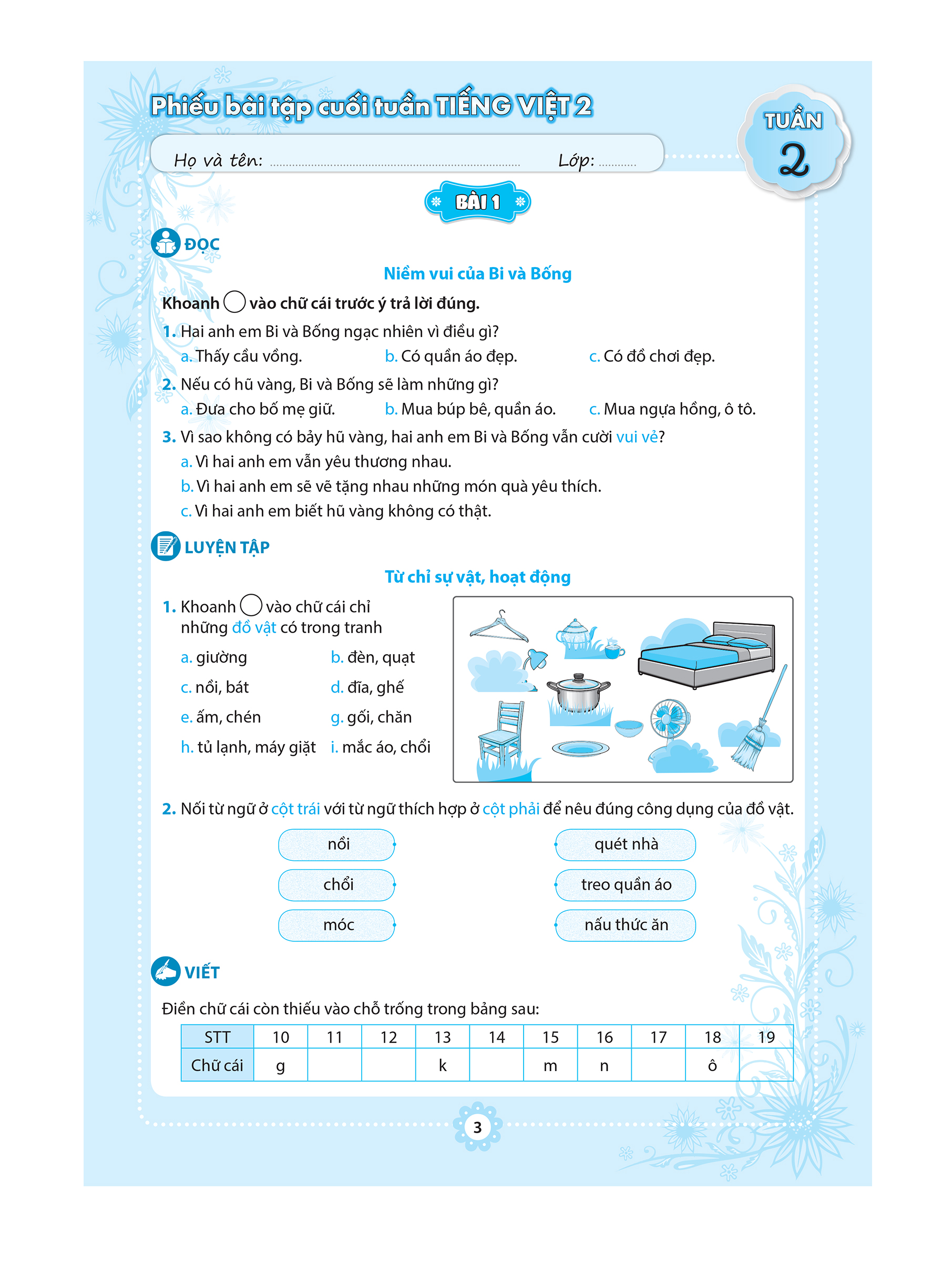 Phiếu bài tập cuối tuần Tiếng Việt 2 - Kết Nối