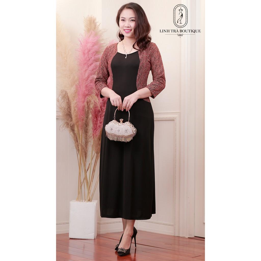 Đầm Linh Trà Boutique maxi solen phối nhũ thiết kế thanh lịch, sang trọng - mã TM152