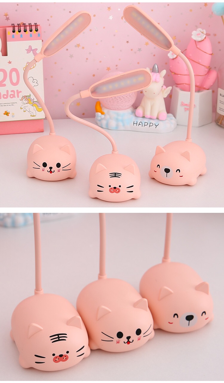 Đèn led để bàn sạc usb hình thú dễ thương - Gấu - Trắng