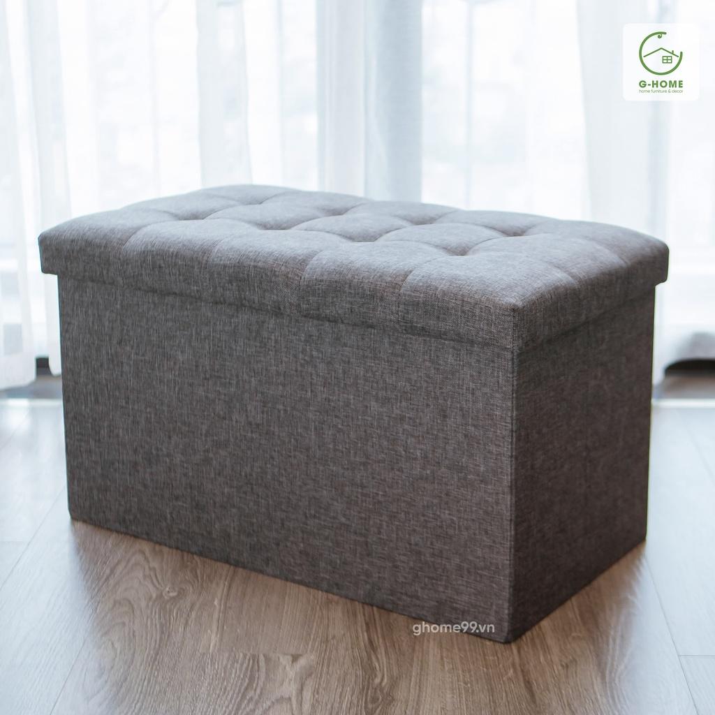 Ghế đựng đồ đa năng hộp đựng quần áo, ghế hộp sofa đựng quần áo, chăn màn khung gỗ bọc vải chắc chắn