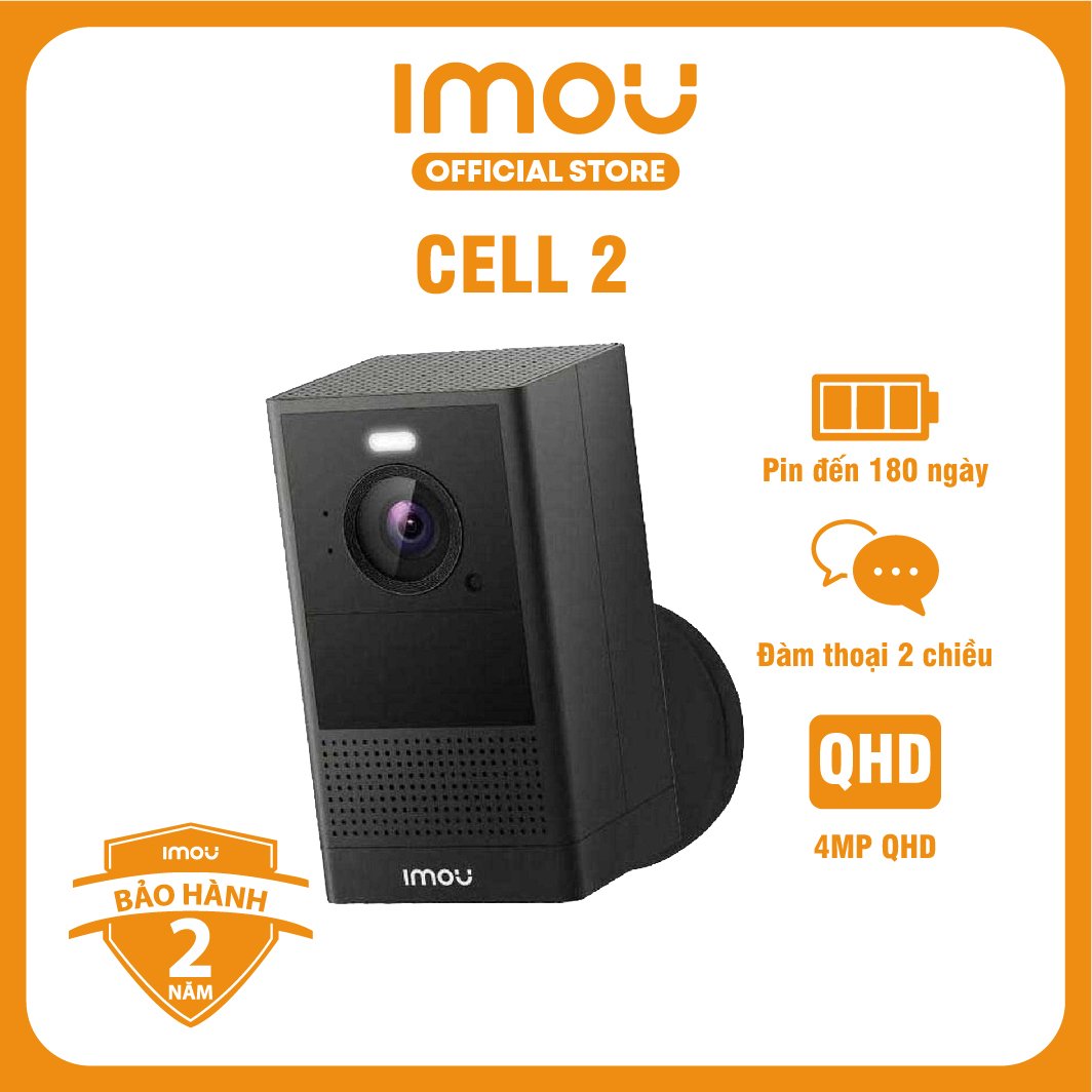 Camera Imou Wifi dùng Pin Cell 2 (4MP) I IPC-B46LP I Đàm thoại 2 chiều I Thời lượng pin đến 180 ngày I 4MP QHD I Hàng chính hãng