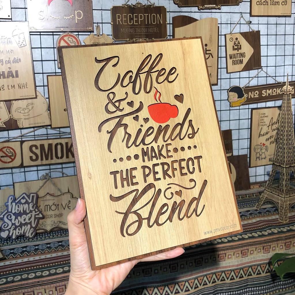 TRANH TREO QUÁN CAFE. Tranh gỗ 2 màu tương phản, treo quán coffee. PMV-TDC001