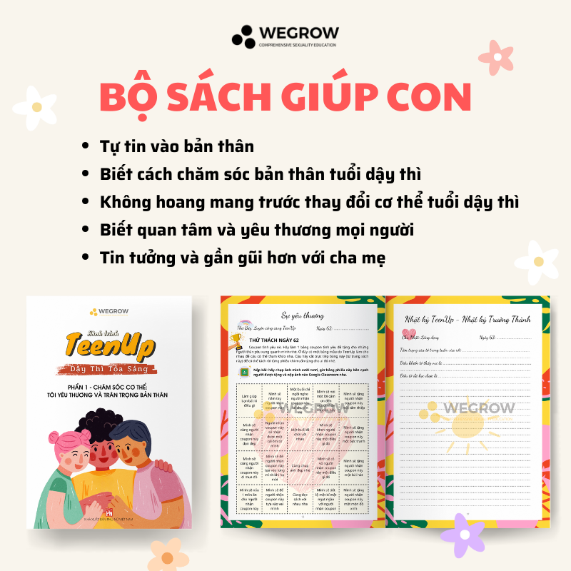 Bộ sách TeenUp “90 ngày cùng con dậy thì tỏa sáng” WEGROW - Sách giáo dục giới tính toàn diện đầu tiên tại Việt Nam, giúp cha mẹ đồng hành cùng con tuổi dậy thì - Teen