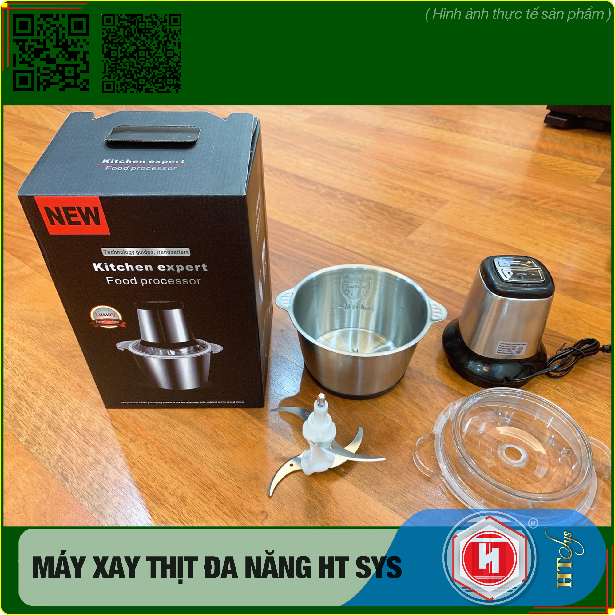 Máy xay thịt gia đình đa năng - HT SYS - ZHU0QIAO - 300W - 2L -4 lưỡi - Máy xay thịt , xay tỏi ớt , xay rau củ quả - Hàng Nhập Khẩu