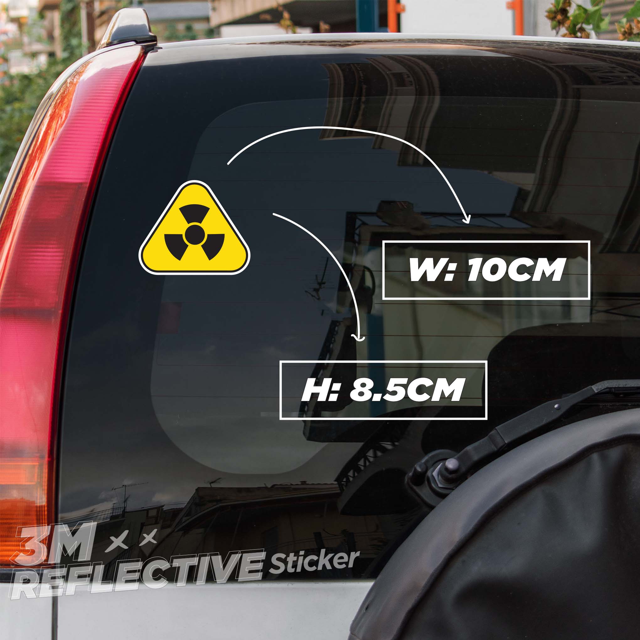 RADIATION HAZARD SIGN 3M - Reflective Sticker Die-cut Hình phản quang thương hiệu STICKER FACTORY