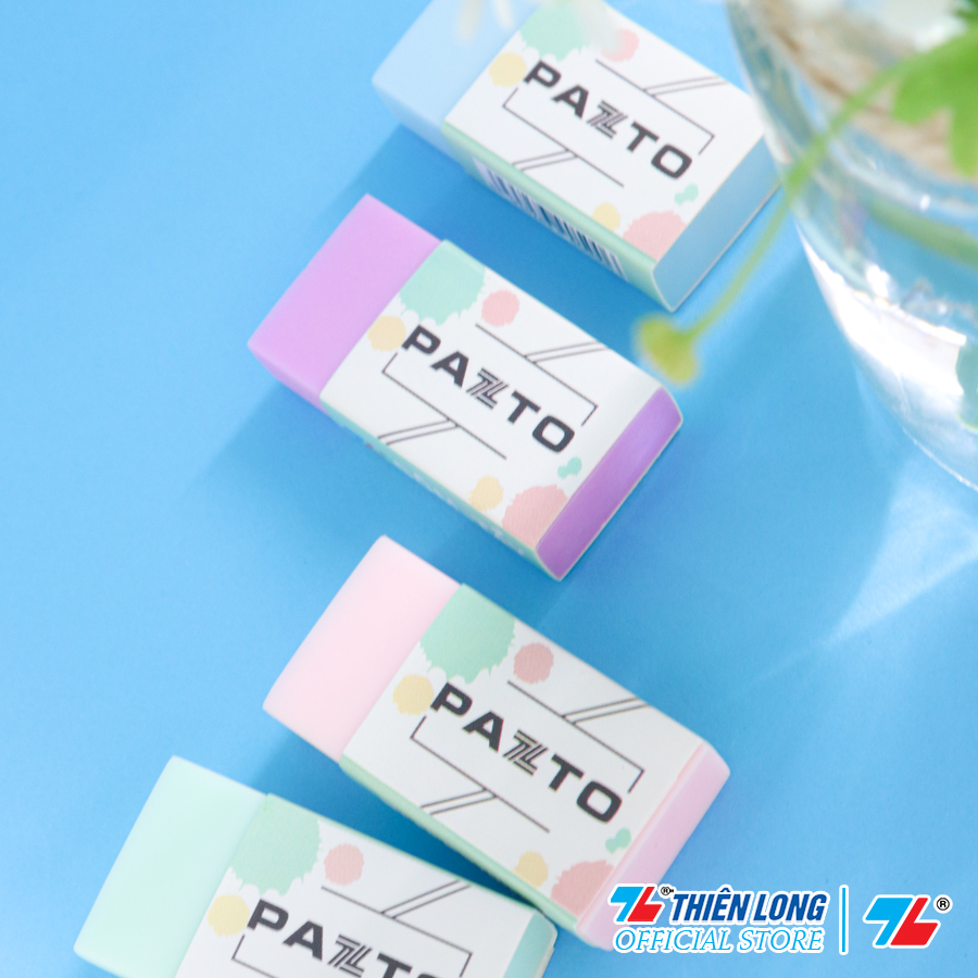 Gôm tẩy bút chì không mùi Pastel Pazto Thiên Long E-010 - Màu ngẫu nhiên - combo 10