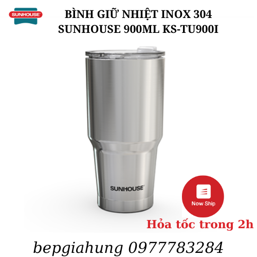 BÌNH GIỮ NHIỆT INOX 304 SUNHOUSE 900ML KS-TU900I