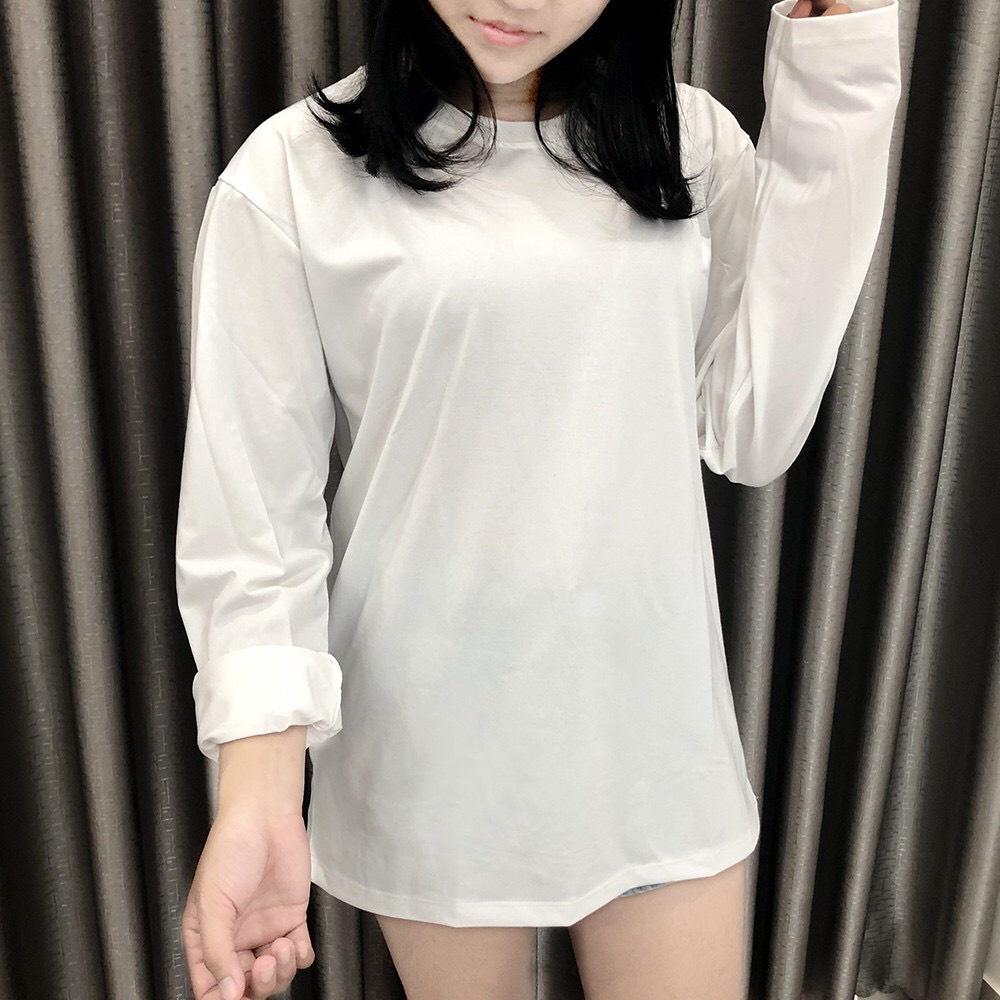Áo Thun Dấu Quần Dài Tay Phong Cách Hàn Quốc Vải Cotton Dày Đẹp
