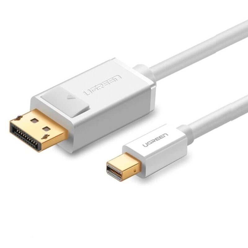 Cáp chuyển đổi Mini DP sang DisplayPort 1.5M màu Trắng Ugreen 10476MD105 Hàng chính hãng
