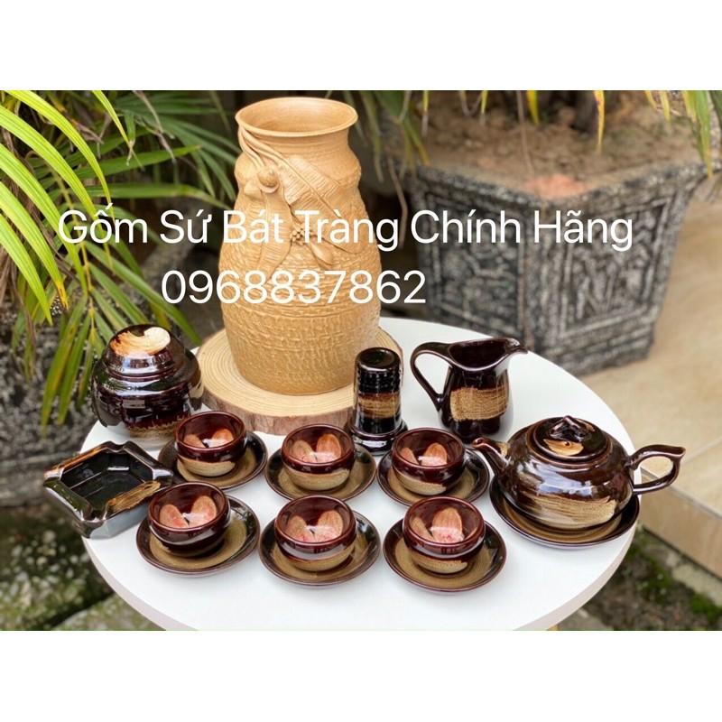 bộ ấm chén men hoả biến nở hoa