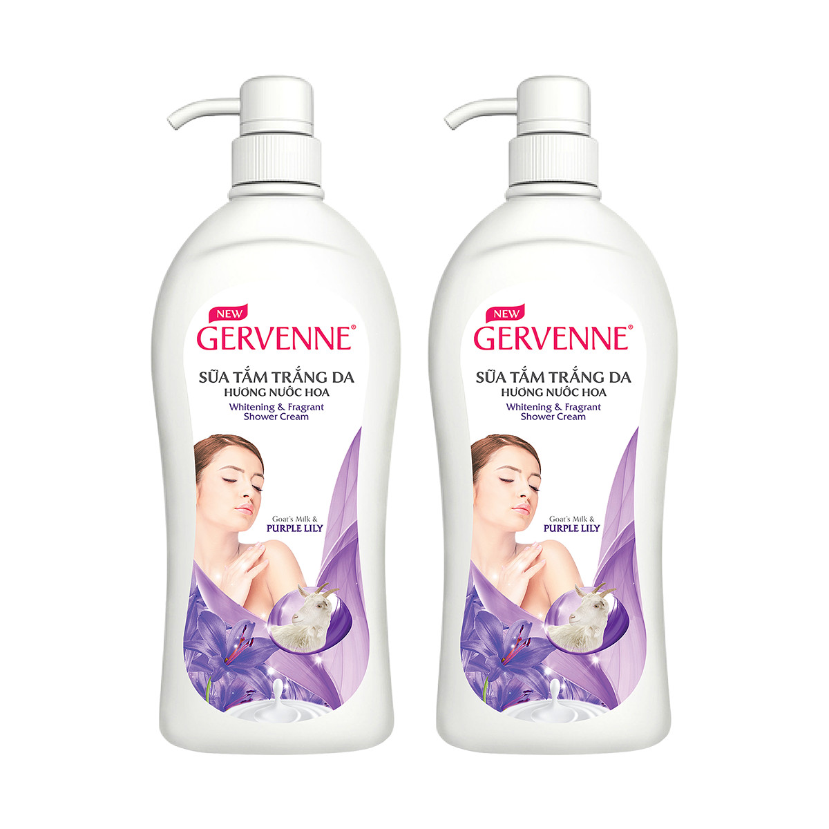 Gervenne Combo 2 Sữa tắm hương nước hoa Purple Lily