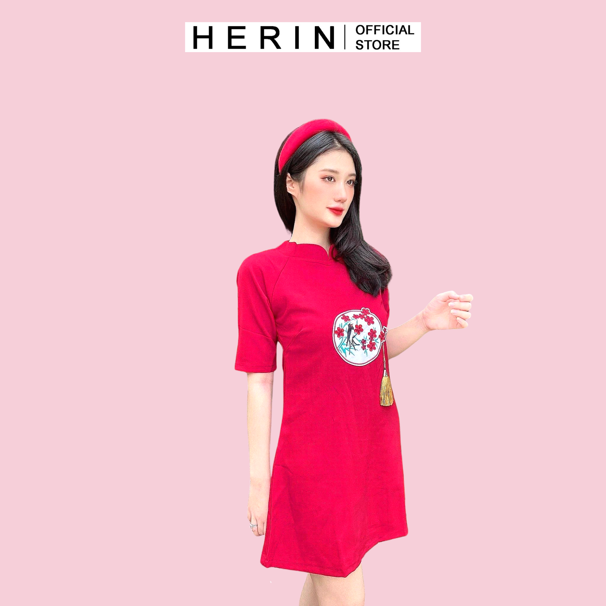Đầm tết cách tân nữ thiết kế thêu họa tiết cực xinh chất vải mịn đẹp mã[TẾT THÊU