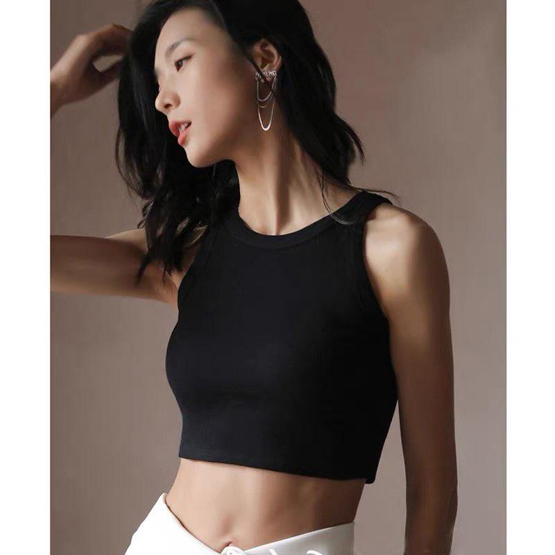 M42. Áo ba lỗ croptop nữ thun gân cá tính, áo nữ kiểu 2 dây croptop phong cách 2022 (có sẵn - miễn ship)