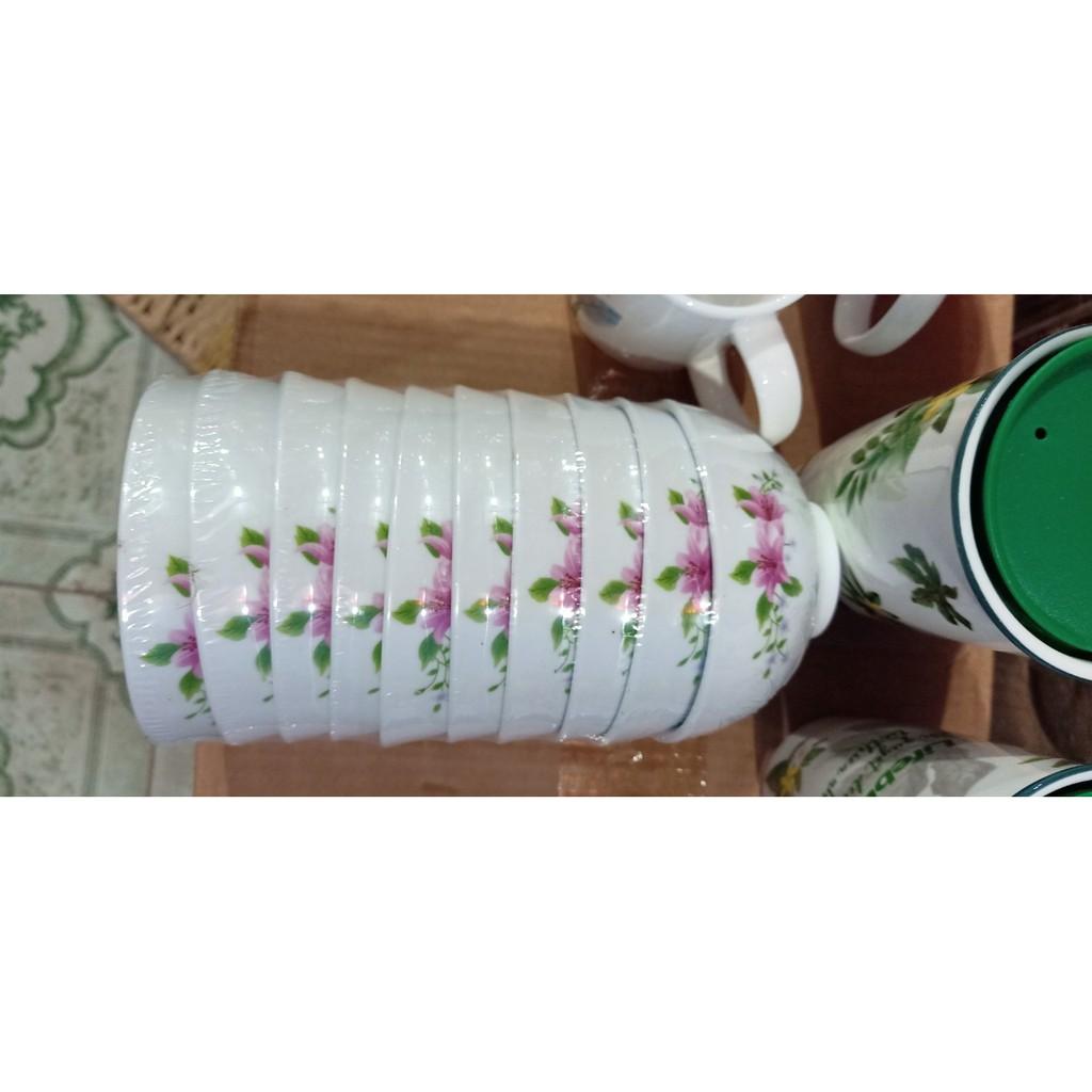 Combo 10 bát cơm sứ lohaco hoa