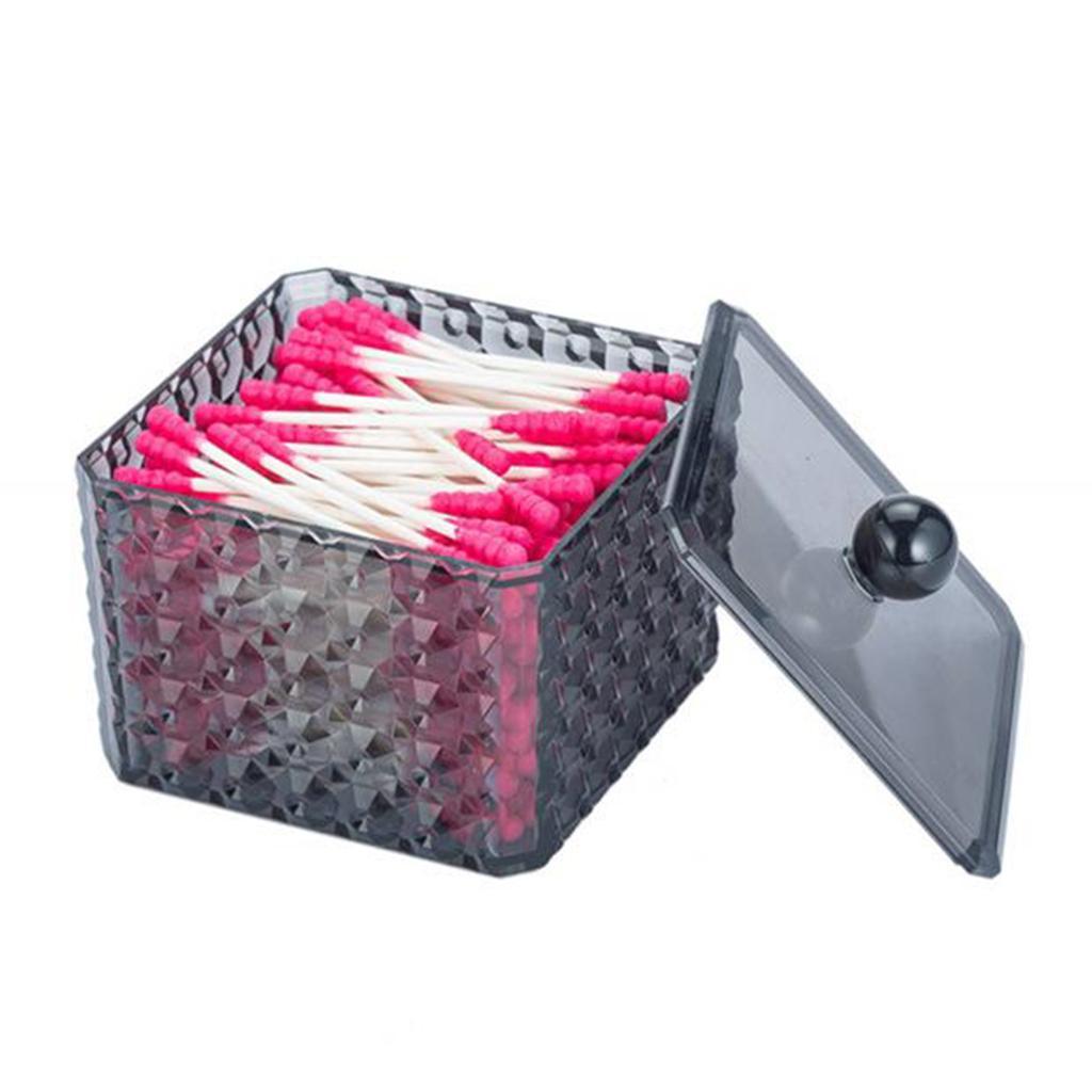 Acrylic Cotton Pads Ear Bud Holder Dispenser Organiser Box Swab Box