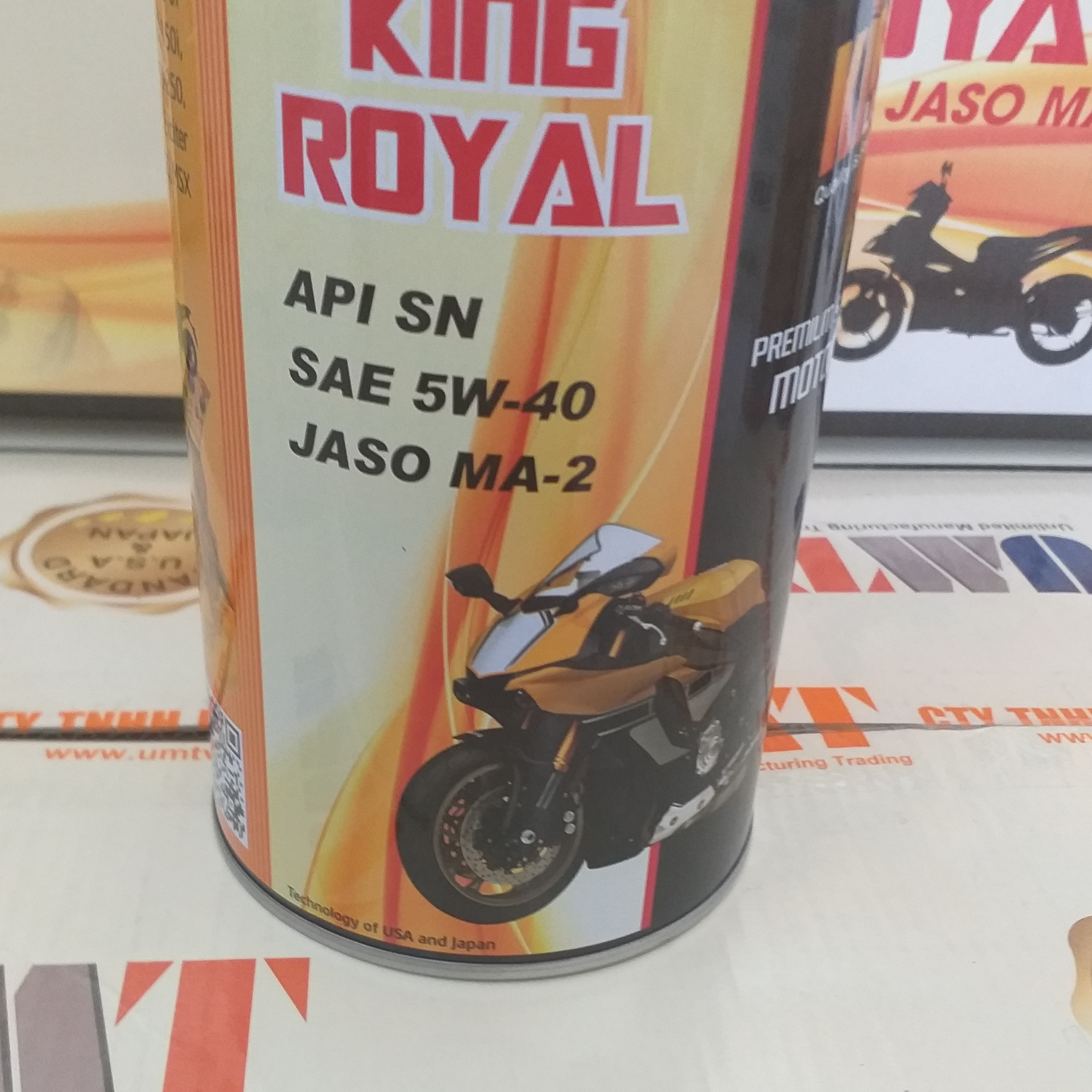 Dầu nhớt xe máy tổng hợp KING ROYAL cấp chất lượng API SN, SAE 5W-40, JASO MA-2