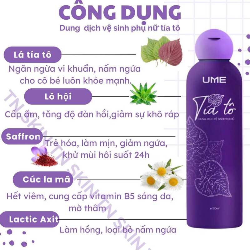 Dung dịch vệ sinh phụ nữ tía tô ume, ddvs phụ nữ hết nấm ngứa,làm sạch dịu nhẹ cân bằng độ pH từ thiên nhiên