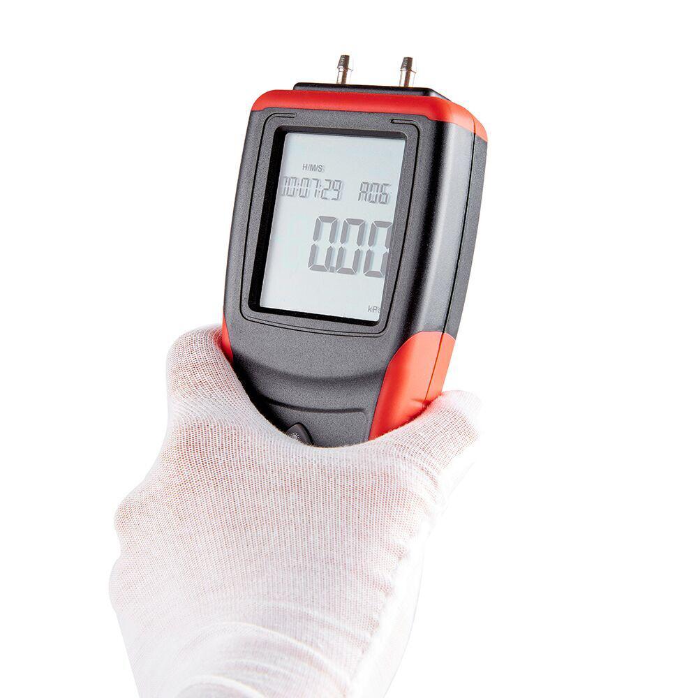 Digital Manometer 2.4-inch LCD High Precision Hand-held Dual-port Manometer ±2Psi Differential Air Pressure Gauge Tester with 12 Units