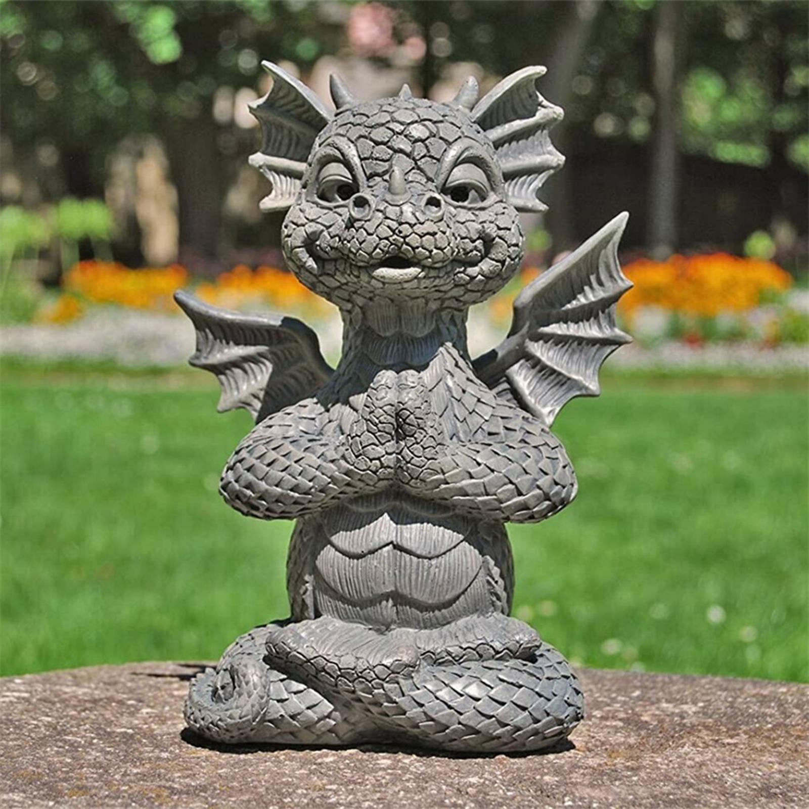 2x Dragon Statue Figurine Ornament Sculpture for Decoration